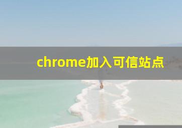 chrome加入可信站点