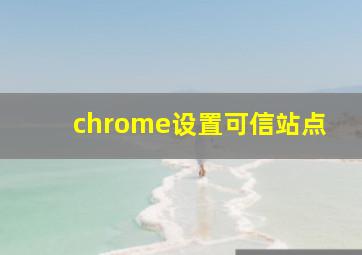 chrome设置可信站点