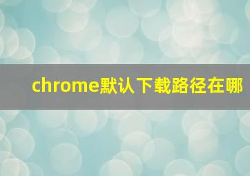 chrome默认下载路径在哪