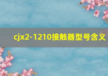 cjx2-1210接触器型号含义