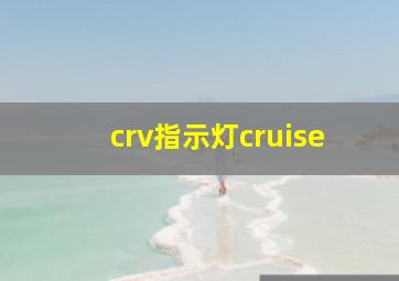 crv指示灯cruise