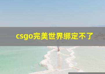 csgo完美世界绑定不了