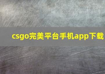 csgo完美平台手机app下载