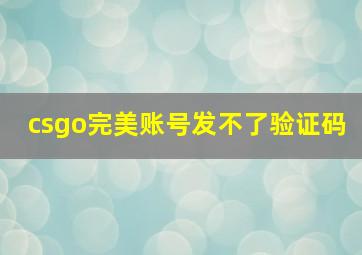 csgo完美账号发不了验证码