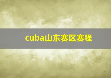 cuba山东赛区赛程