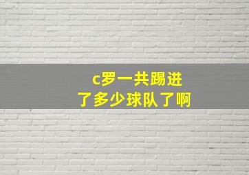 c罗一共踢进了多少球队了啊