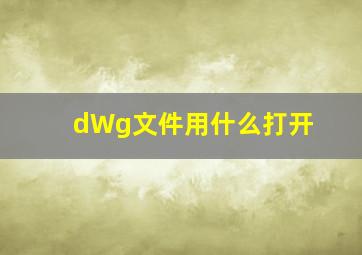 dWg文件用什么打开