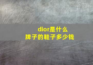 dior是什么牌子的鞋子多少钱