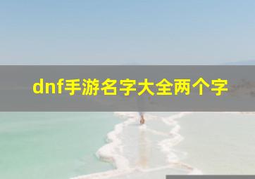 dnf手游名字大全两个字