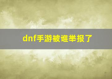 dnf手游被谁举报了