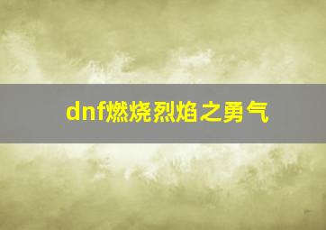 dnf燃烧烈焰之勇气