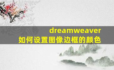 dreamweaver如何设置图像边框的颜色