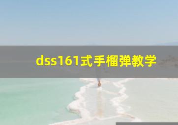 dss161式手榴弹教学