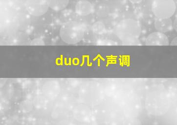 duo几个声调