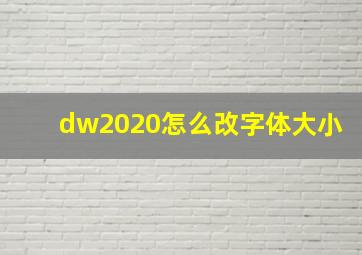 dw2020怎么改字体大小