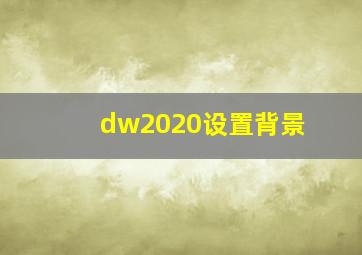 dw2020设置背景