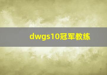 dwgs10冠军教练