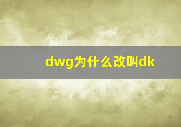 dwg为什么改叫dk