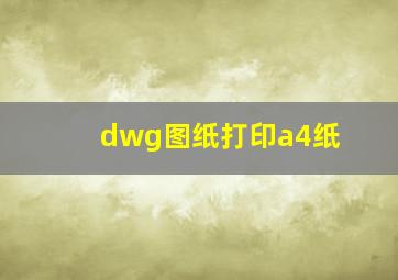 dwg图纸打印a4纸