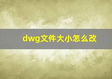 dwg文件大小怎么改