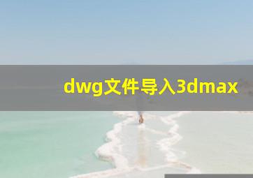 dwg文件导入3dmax