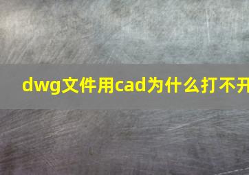 dwg文件用cad为什么打不开