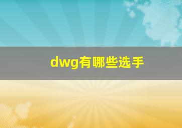 dwg有哪些选手