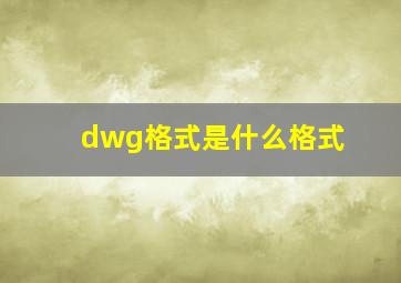 dwg格式是什么格式