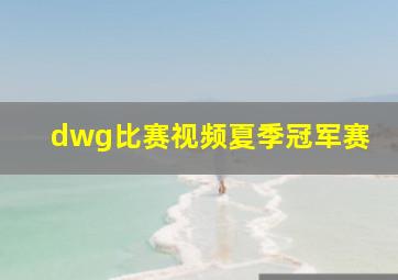 dwg比赛视频夏季冠军赛