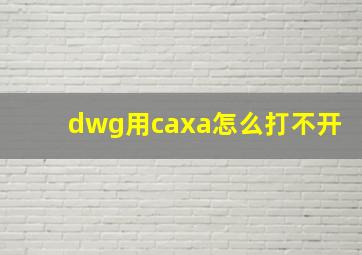 dwg用caxa怎么打不开