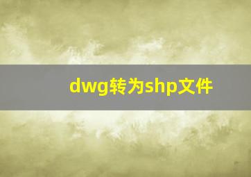 dwg转为shp文件