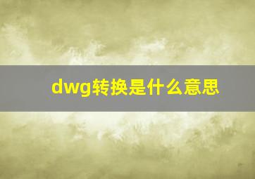 dwg转换是什么意思