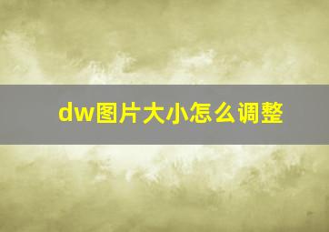 dw图片大小怎么调整