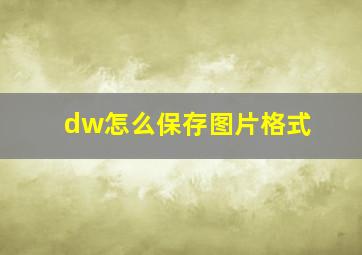 dw怎么保存图片格式