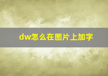 dw怎么在图片上加字