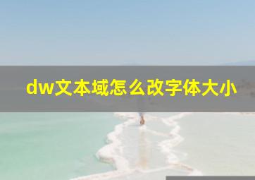 dw文本域怎么改字体大小