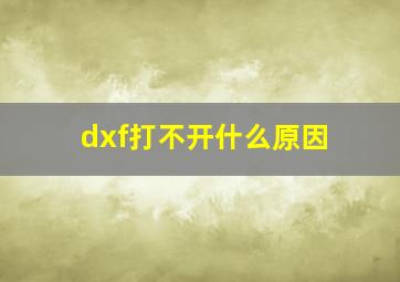 dxf打不开什么原因