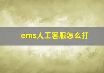 ems人工客服怎么打