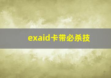 exaid卡带必杀技