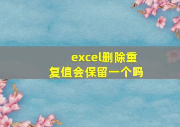 excel删除重复值会保留一个吗