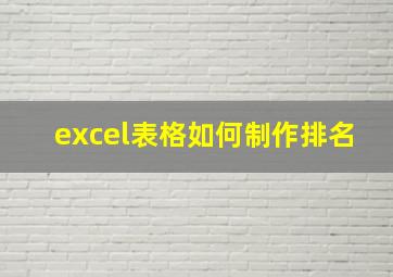 excel表格如何制作排名