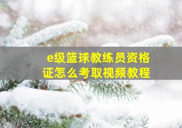 e级篮球教练员资格证怎么考取视频教程