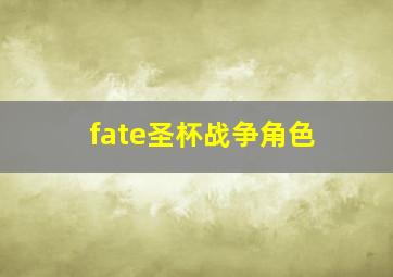 fate圣杯战争角色