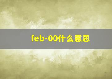 feb-00什么意思