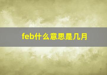 feb什么意思是几月