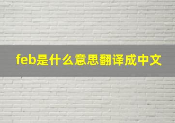 feb是什么意思翻译成中文