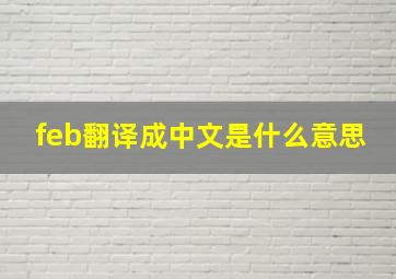 feb翻译成中文是什么意思