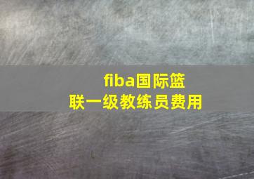 fiba国际篮联一级教练员费用