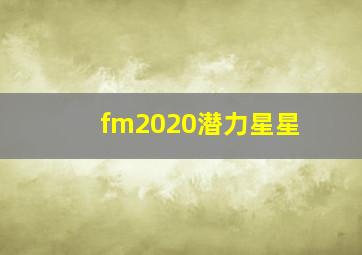 fm2020潜力星星