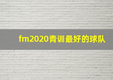 fm2020青训最好的球队